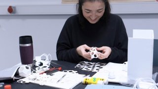 Student working on her objects