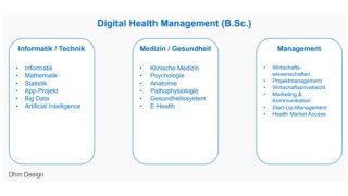 Die drei Säulen im Studiengang Digital Health Management