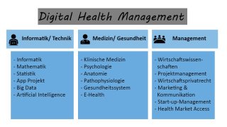 Die drei Säulen im Studiengang Digital Health Management