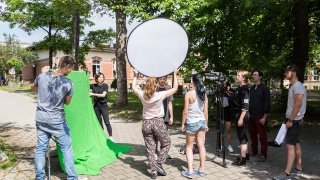 Mit dem mobilen Greenscreen eignet sich der Campus im Stuttgarter Osten auch als Filmkulisse