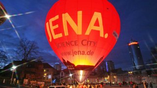 Einen super Blick von oben hat man bei einer Ballonfahrt über Jena.